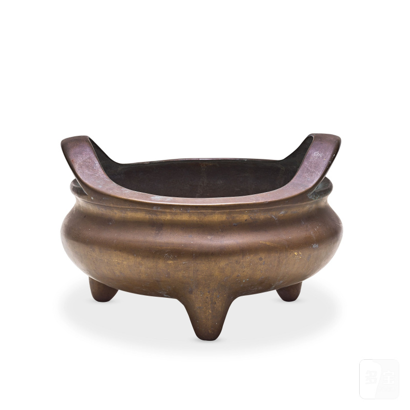 十九世紀 銅三足爐 | A LARGE BRONZE TRIPOD INCENSE BURNER